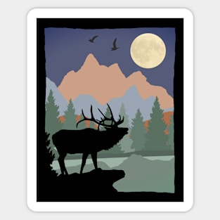 Mountain Scene Caribou Sticker